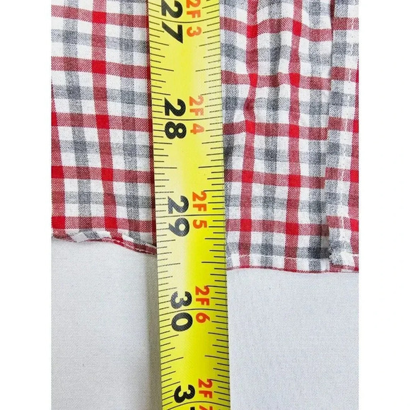J. Crew Size Small Men Red White Gray Check Button Down Long Sleeve Cotton Shirt - Picture 8 of 10